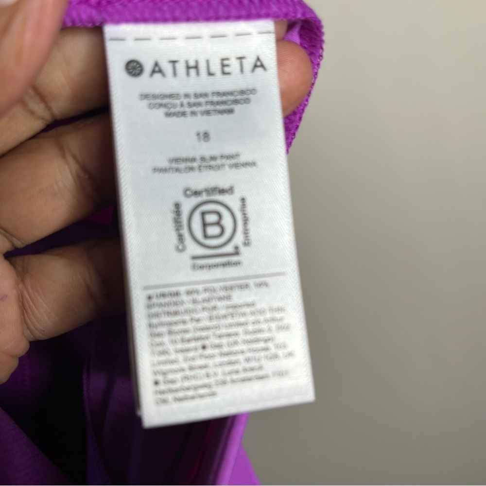 NWT Athleta Vienna Slim Pull On Purple Activewear Pants Size 18 - Picture 7 of 13